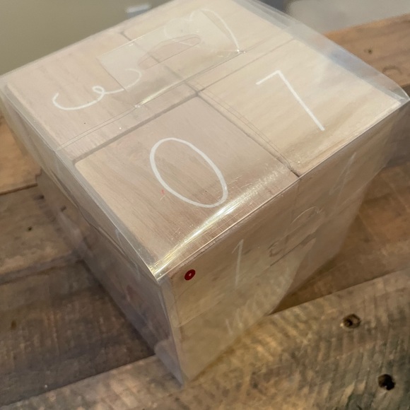 Rae Dunn brown wooden block baby milestone calendar - Picture 3 of 4